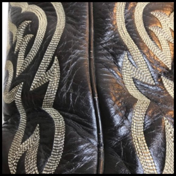 Tony Lama Vintage Natural Python Western Stitching Boots Style #8114 Size 7.5 D - Picture 15 of 16